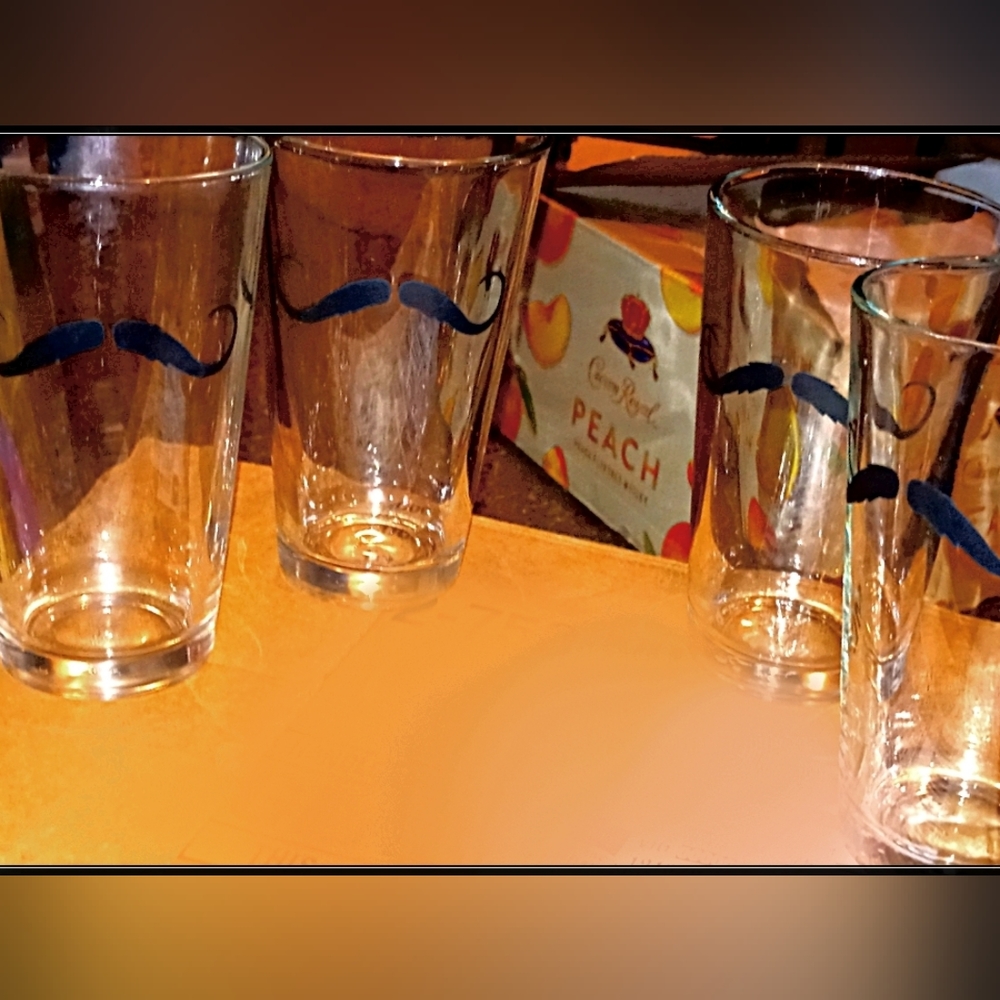 Drinking Glass With A Mustache